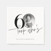 Kijk wie is 60 Grappige Foto Eenvoudige 60e Verjaa Servet (Voorkant)