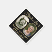 Kijk Wie is 60 Zwart & Goud Gelukkige Verjaardag 2 Servet (Hoek)