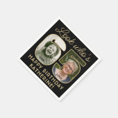 Kijk Wie is 65 Zwart & Goud Gelukkige Verjaardag 2 Servet (Hoek)