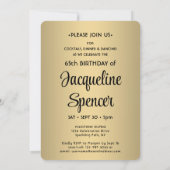 Kijk Wie is 65 Zwart & Goud Verjaardagsfeest 2 Fot Kaart (Achterkant)