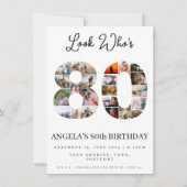 kijk wie is 80 grootouder verjaardag Foto Collage Kaart (Voorkant)