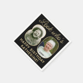 Kijk Wie is 80 Zwart & Goud Gelukkige Verjaardag 2 Servet (Hoek)