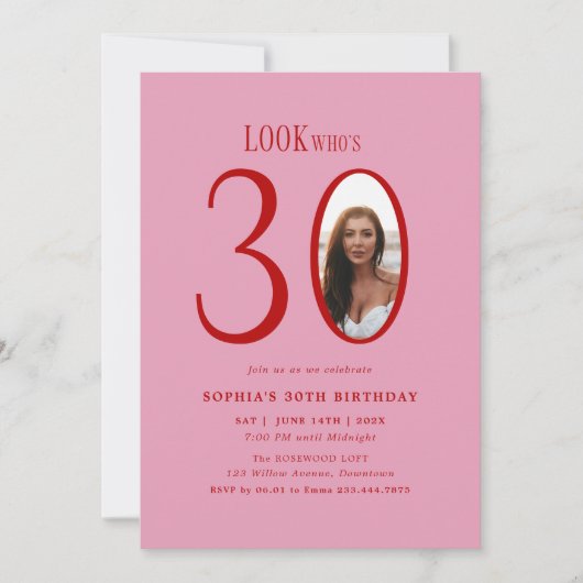 Kijk Wie is Dertig Minimale Foto 30e Verjaardag Kaart (Voorkant)