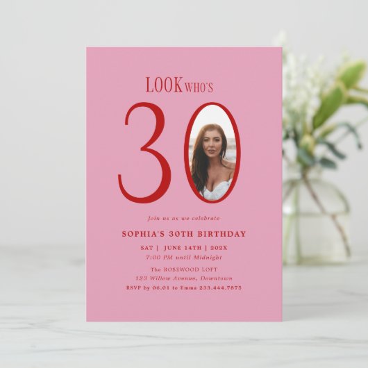 Kijk Wie is Dertig Minimale Foto 30e Verjaardag Kaart (Staand voorkant)