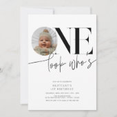 Kijk Wie is een moderne eenvoudige foto 1e verjaar Kaart (Voorkant)