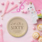 Kijk wie is elegant gouden 60e verjaardagsfeest papieren bordje (Feest)