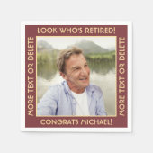 Kijk wie is gepensioneerd rood goud pensioen parti servet (Voorkant)