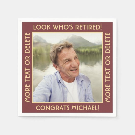 Kijk wie is gepensioneerd rood goud pensioen parti servet (Voorkant)