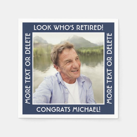 Kijk wie is gepensioneerde marine & witte pensioen servet (Voorkant)