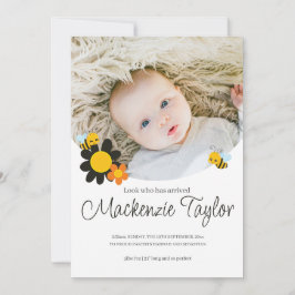 Kijk Wie Is Hier Nieuwe Baby Bijen Thema Aankondig Kaart