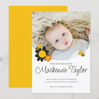 Kijk Wie Is Hier Nieuwe Baby Bijen Thema Aankondig Kaart