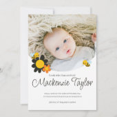Kijk Wie Is Hier Nieuwe Baby Bijen Thema Aankondig Kaart (Voorkant)