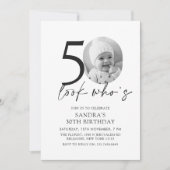 Kijk wie is moderne eenvoudige foto 50ste verjaard kaart (Voorkant)