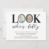 Kijk wie is vijftig foto 50ste verjaardagsfeestje kaart (Voorkant)