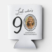 Kijk Wie Negentig Foto 90ste Verjaardag Blikjeskoeler (Achterkant)