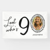 Kijk Wie Negentig Foto 90ste Verjaardag Spandoek (Horizontaal)