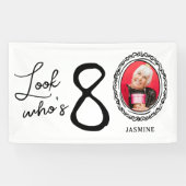 Kijk wie tachtig foto 80ste verjaardag spandoek (Horizontaal)