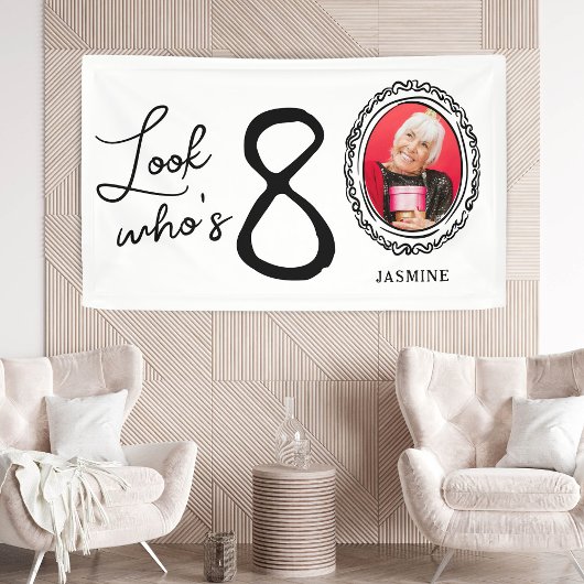 Kijk wie tachtig foto 80ste verjaardag spandoek