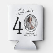 Kijk wie veertig is Foto 40e verjaardag Blikjeskoeler (Achterkant)