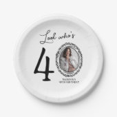 Kijk wie veertig is Foto 40e verjaardag Papieren Bordje (Voorkant)