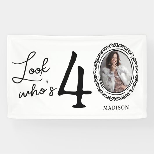 Kijk wie veertig is Foto 40e verjaardag Spandoek (Horizontaal)