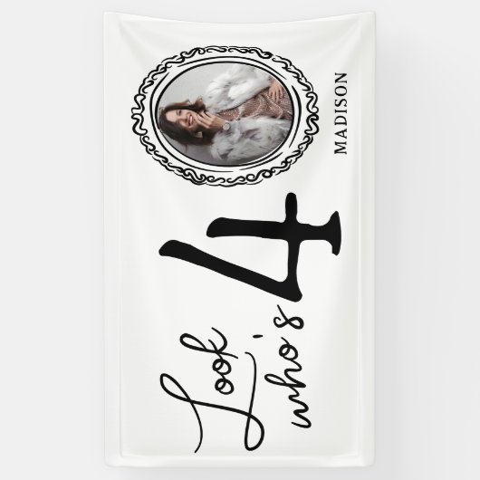 Kijk wie veertig is Foto 40e verjaardag Spandoek (Verticaal)