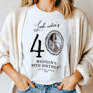 Kijk wie veertig is Foto 40e verjaardag Tri-Blend Shirt