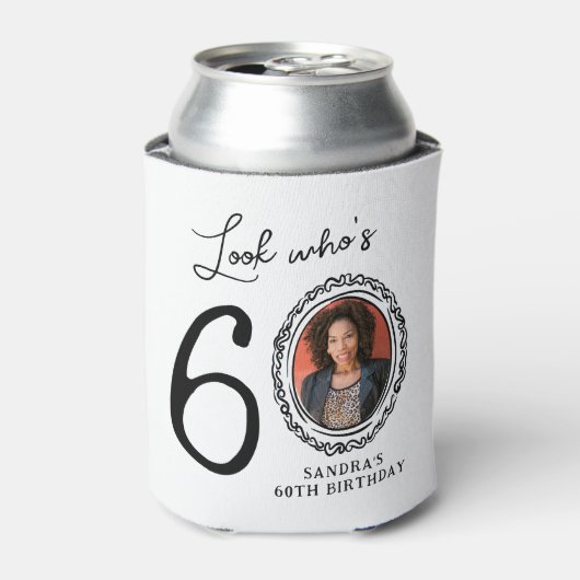 Kijk Wie Zestig Foto 60ste Verjaardag Blikjeskoeler (Blikje Voorkant)