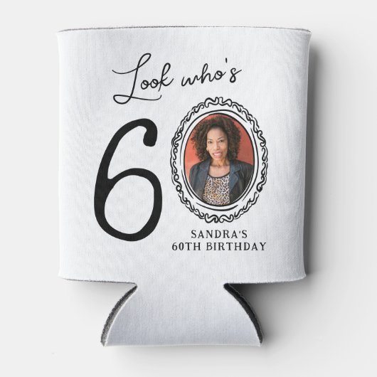 Kijk Wie Zestig Foto 60ste Verjaardag Blikjeskoeler (Voorkant)