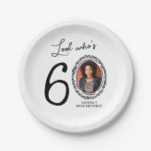 Kijk Wie Zestig Foto 60ste Verjaardag Papieren Bordje (Voorkant)