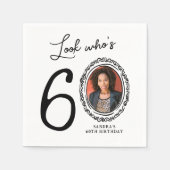 Kijk Wie Zestig Foto 60ste Verjaardag Servet (Voorkant)