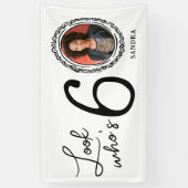 Kijk Wie Zestig Foto 60ste Verjaardag Spandoek (Verticaal)