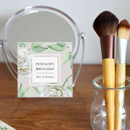Kijk Witte Waterverf Floral Vierkante Visitekaartje