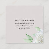  Kijk Witte Waterverf Floral Vierkante Visitekaartje (Achterkant)