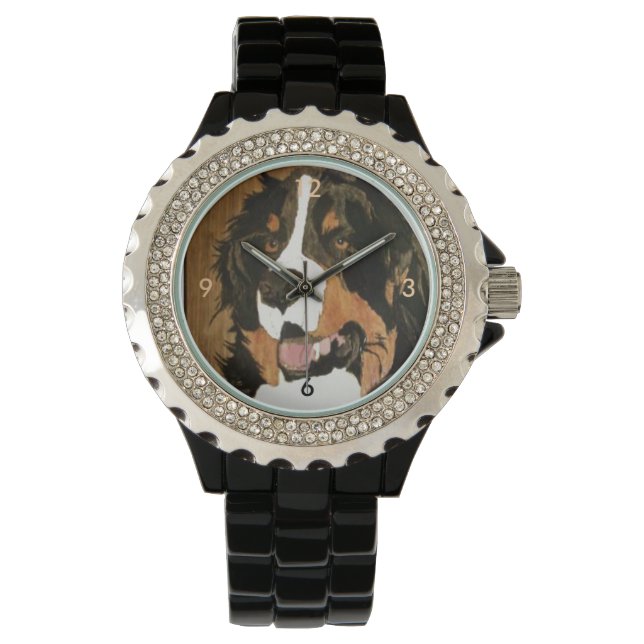 Kijken ~ Bernese Mountain Dog Horloge (Voorkant)