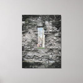 Kijken door een Romeinse muur Canvas Afdruk