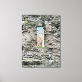 Kijken door een Romeinse muur Canvas Afdruk