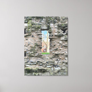Kijken door een Romeinse muur Canvas Afdruk
