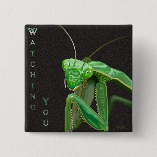 Kijken - Groene versie Vierkante Button 5,1 Cm (Voorkant)