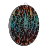 Kijken in het abstracte Vuur Dartbord (Voorkant Links)