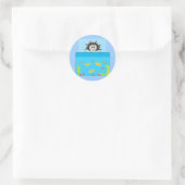 Kijken in het aquarium ronde sticker (Tas)