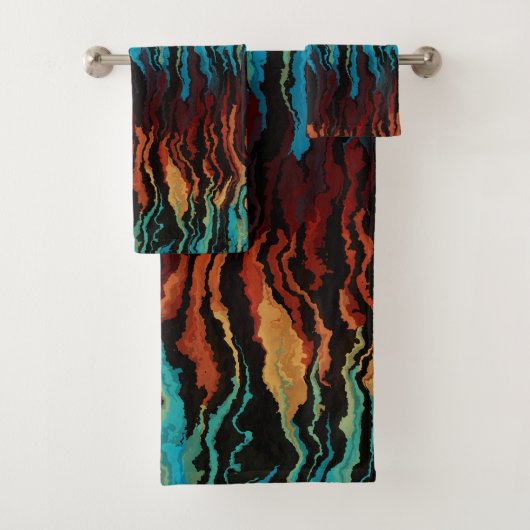 Kijken in het vuur abstract bad handdoek (Insitu)