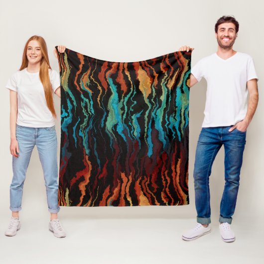 Kijken in het vuur abstract fleece deken (In situ)