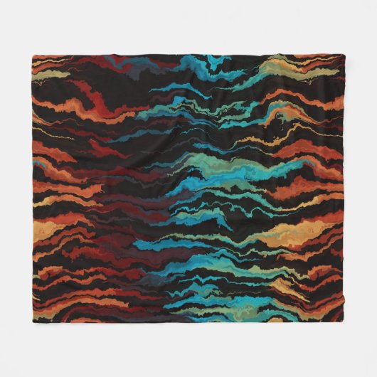 Kijken in het vuur abstract fleece deken (Voorkant (Horizontaal))