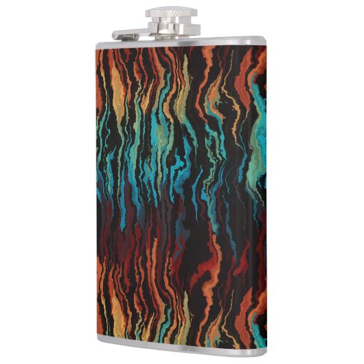 Kijken in het vuur abstract heupfles (Links)