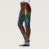 Kijken in het vuur abstract leggings (Links)