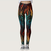 Kijken in het vuur abstract leggings (Voorkant)