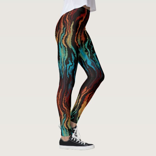 Kijken in het vuur abstract leggings (Rechts)