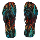 Kijken in het vuur abstract teenslippers (Voetbed)