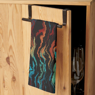 Kijken in het vuur abstract theedoek